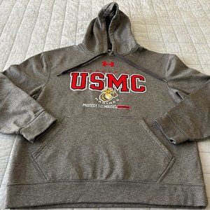 Under Armour Marines USMC Hoodie Sweatshirt - Size Medium - Storm Gray